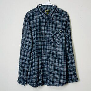 Stanley Flannel Shirt Men's GRAY‎ Black Plaid Button-Down Soft XL LONG SLEEVE